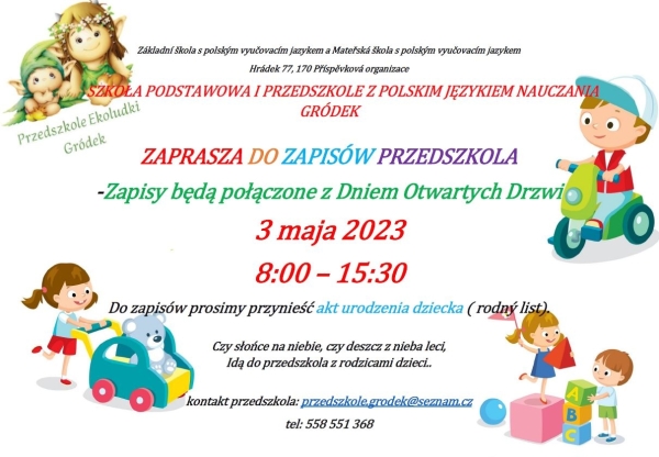 Wyniki zapisów do Przedszkola na rok szkolny 2023/2024